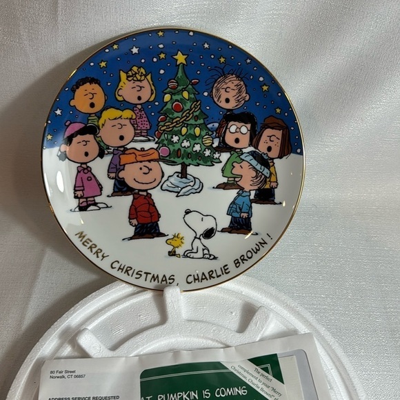 Peanuts Other - Merry Christmas Charlie Brown Plate 8" - Peanuts UFS Danbury Mint #A9921 NEW